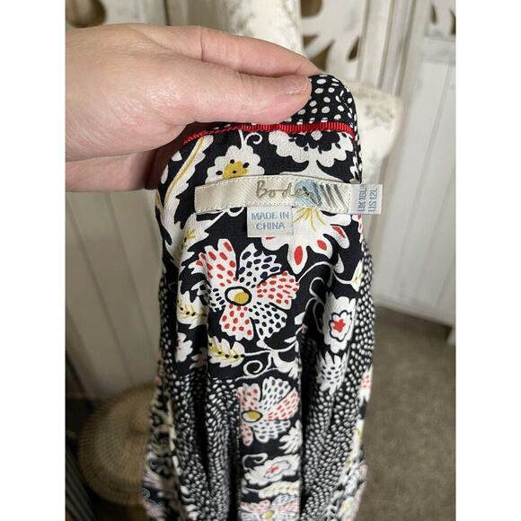 BODEN Mollie Paisley Polka Dot patchwork Shift Dress BoHo Multicolor US 12L Long - Picture 4 of 9